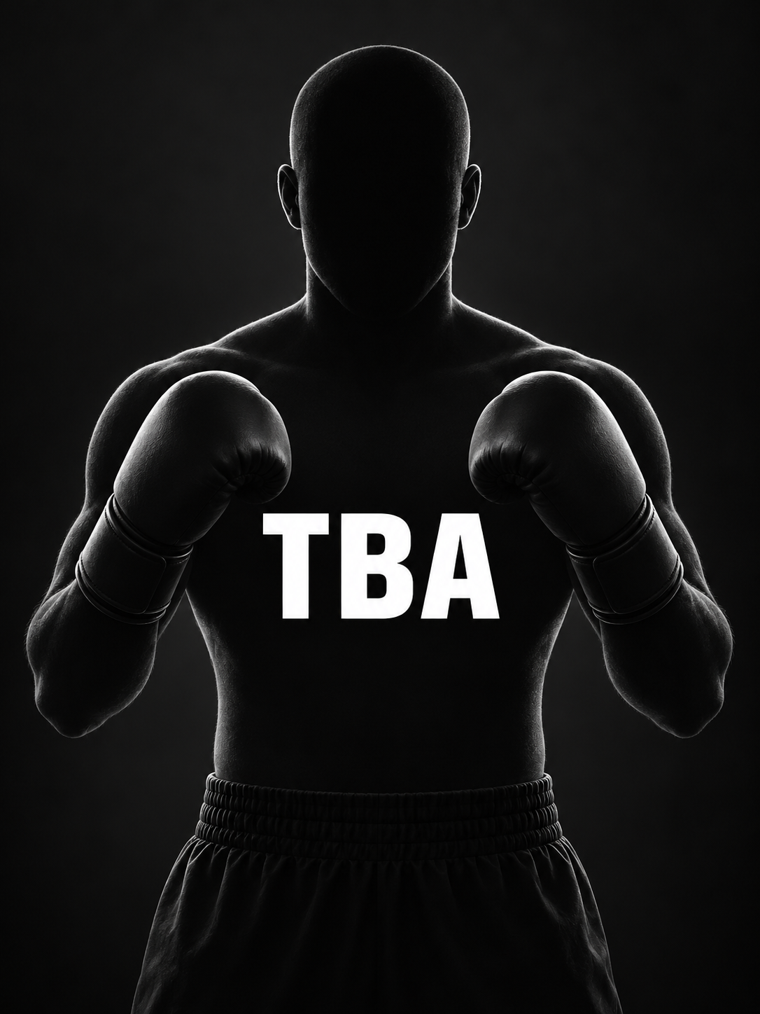 Boxer silhouette with TBA, opponent to be announced